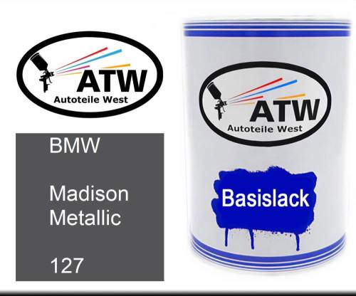 BMW, Madison Metallic, 127: 500ml Lackdose, von ATW Autoteile West.